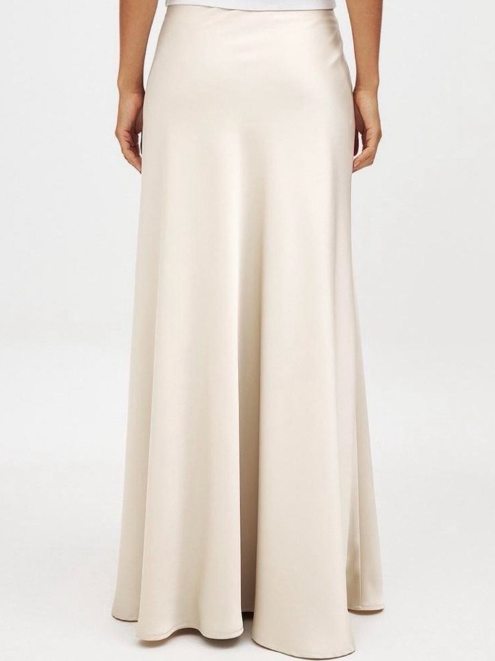 Classic Cream Maxi Skirt - Sleek A-Line Style